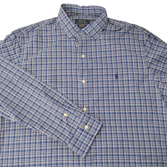 Polo Ralph Lauren Other - Polo Ralph Lauren Mens XL Classic Fit Performance Plaid Button Down Shirt Blue